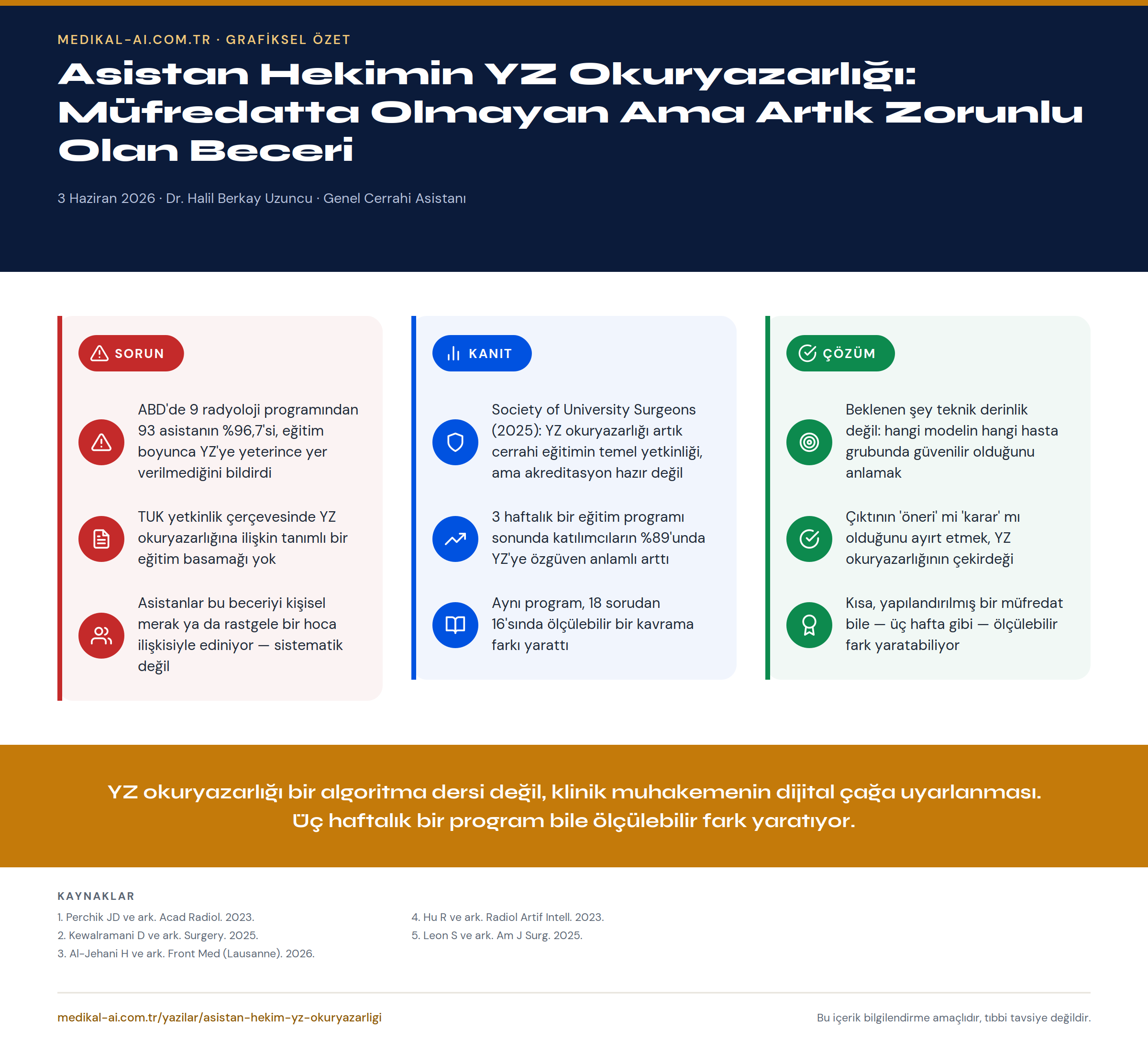 Asistan Hekimin YZ Okuryazarlığı: Müfredatta Olmayan Ama Artık Zorunlu Olan Beceri — grafiksel özet