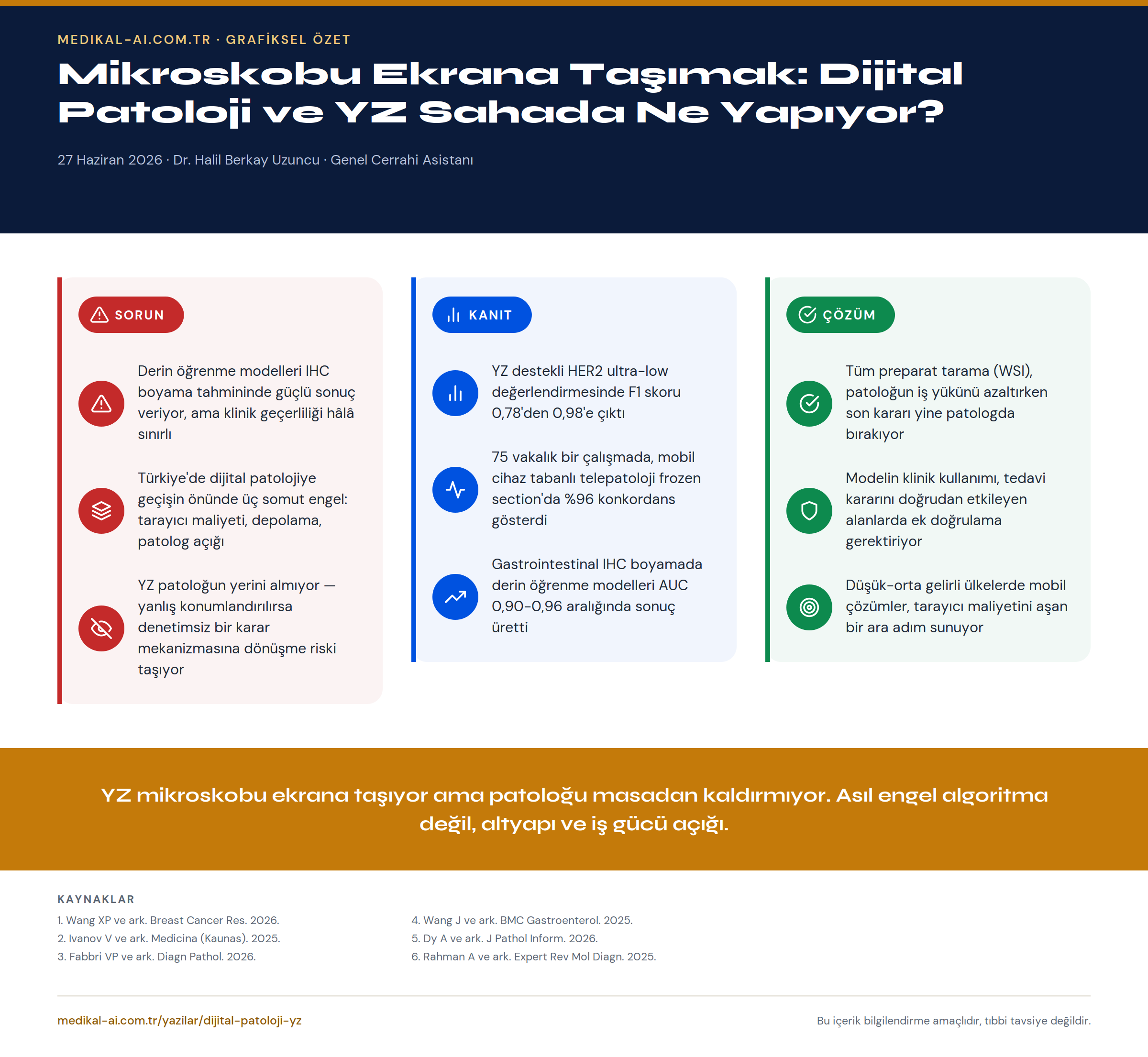 Mikroskobu Ekrana Taşımak: Dijital Patoloji ve YZ Sahada Ne Yapıyor? — grafiksel özet